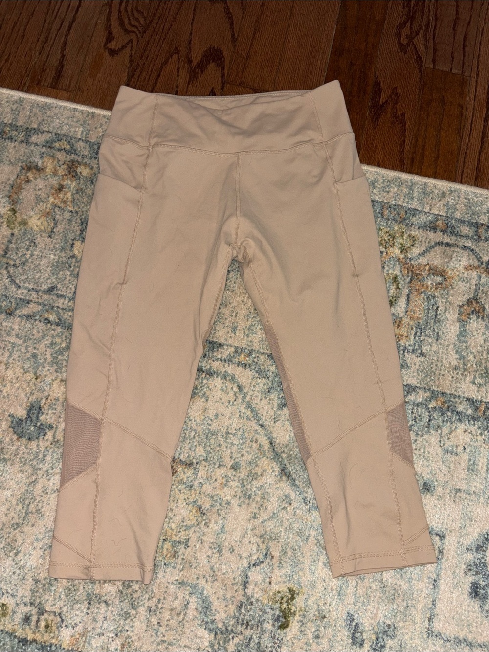 Tan cropped look alike Lululemon leggings